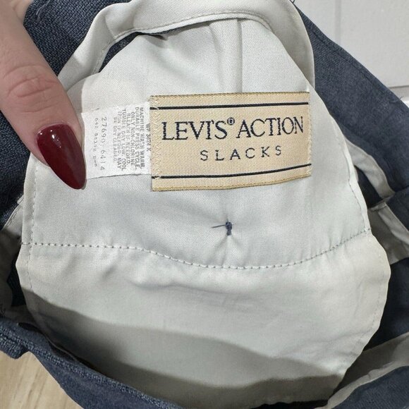vintage custom tailored levi's action slacks pants mens size 34x30 90s 1991 Blue - Picture 4 of 7